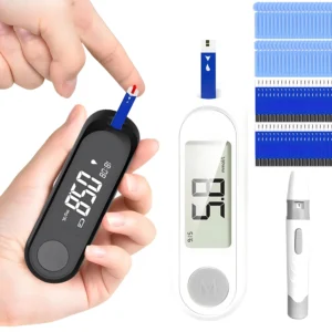 Blood glucose meter, test kit, Lancet machine, glucometer, 50 diabetes test strips, 50 scalpels