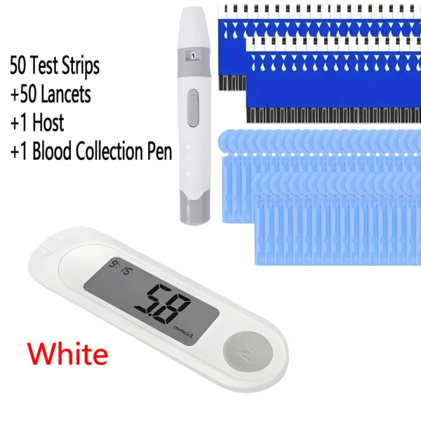 مقياس السكر في الدم ، طقم اختبار ، آلة لانسيت ، مقياس السكر ، 50 شريط اختبار السكري ، 50 مشرط - Image 3