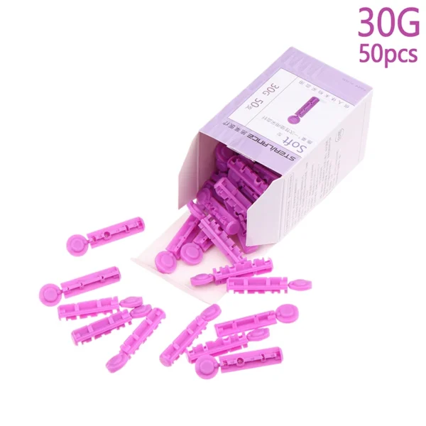 50pcs/box Disposable Blood Lancet 30g For Diabetes Blood Glucose Testing Copping-bloodletting Less Pain Universal Sterile Needle